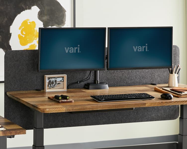 Felt panel seen at back of desk