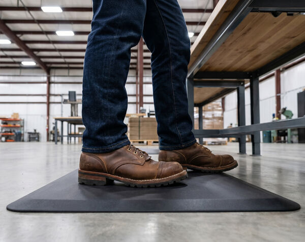 professional stands on mat and exhibits the support offered by it