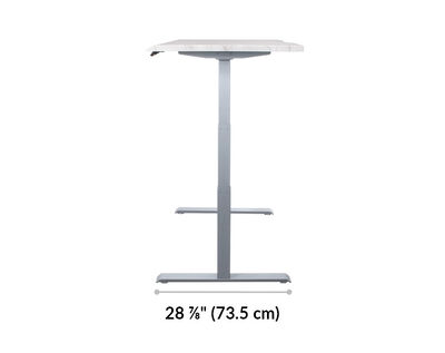 The base of the Electric Standing Desk ComfortEdge™ 60x30 Marble with Silver Legs is 28.88 inches deep
