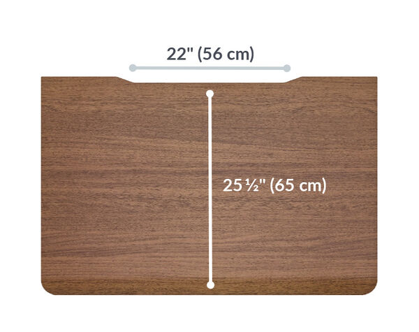 electric standing desk top is twenty five and a half inches deep