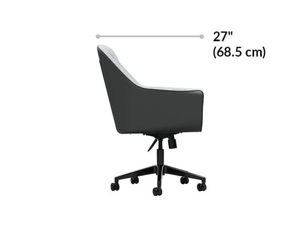 upholstered conference chair is 27 inches deep