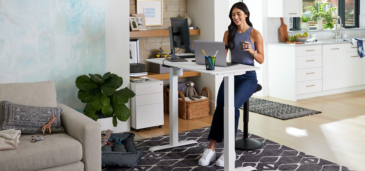 professional seated while working at home