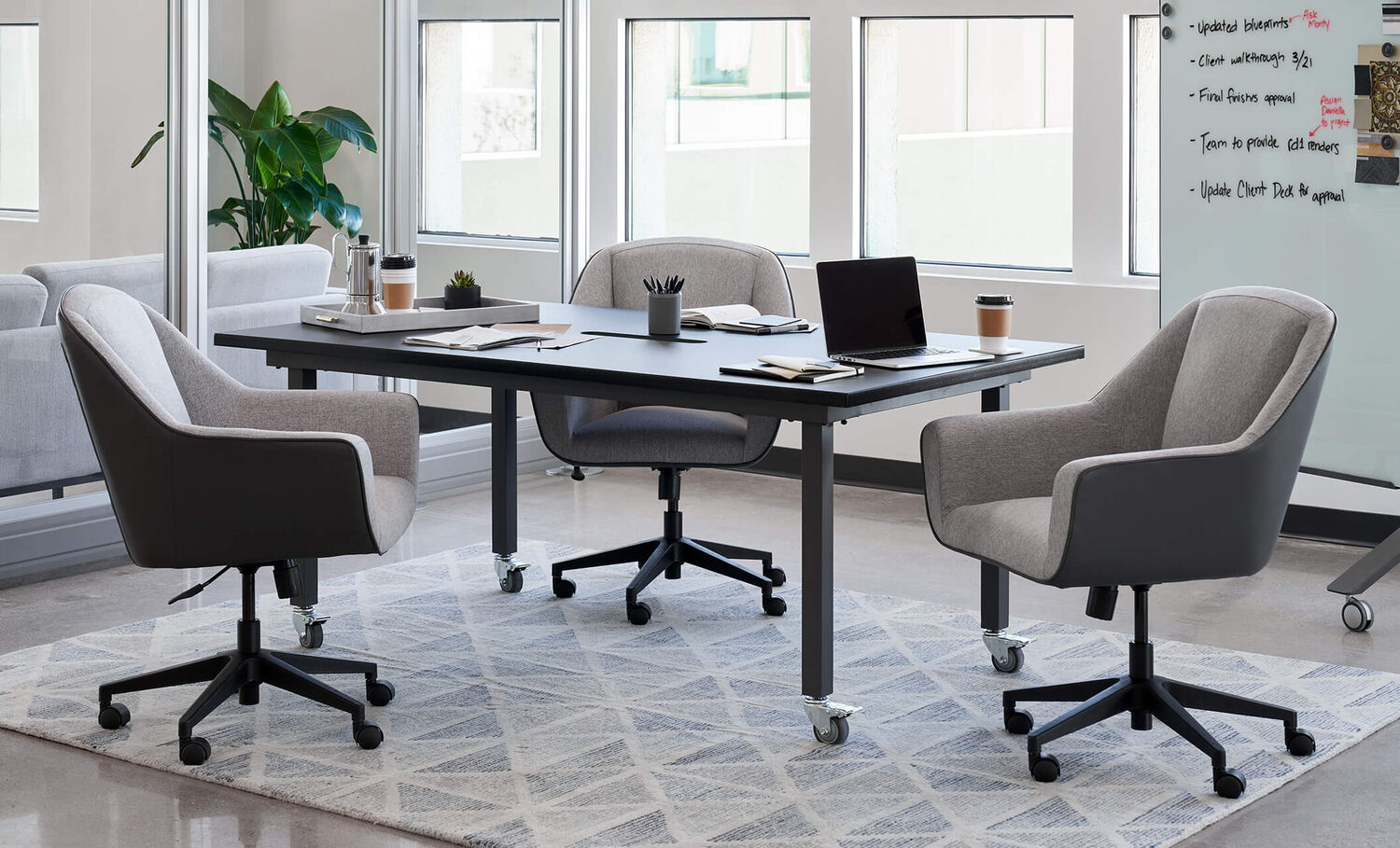 upholstered conference chair in conference room setting