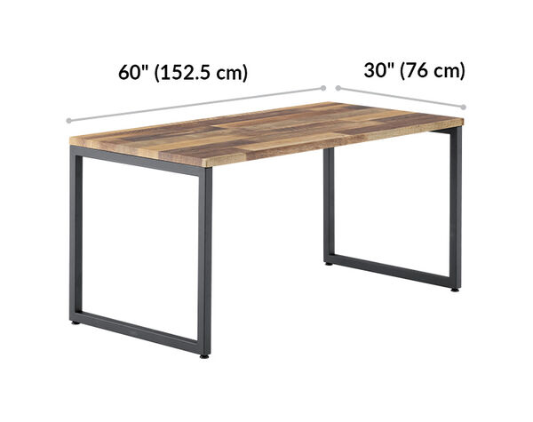 relcaimed wood vari table 60 by 30 width 60 inches