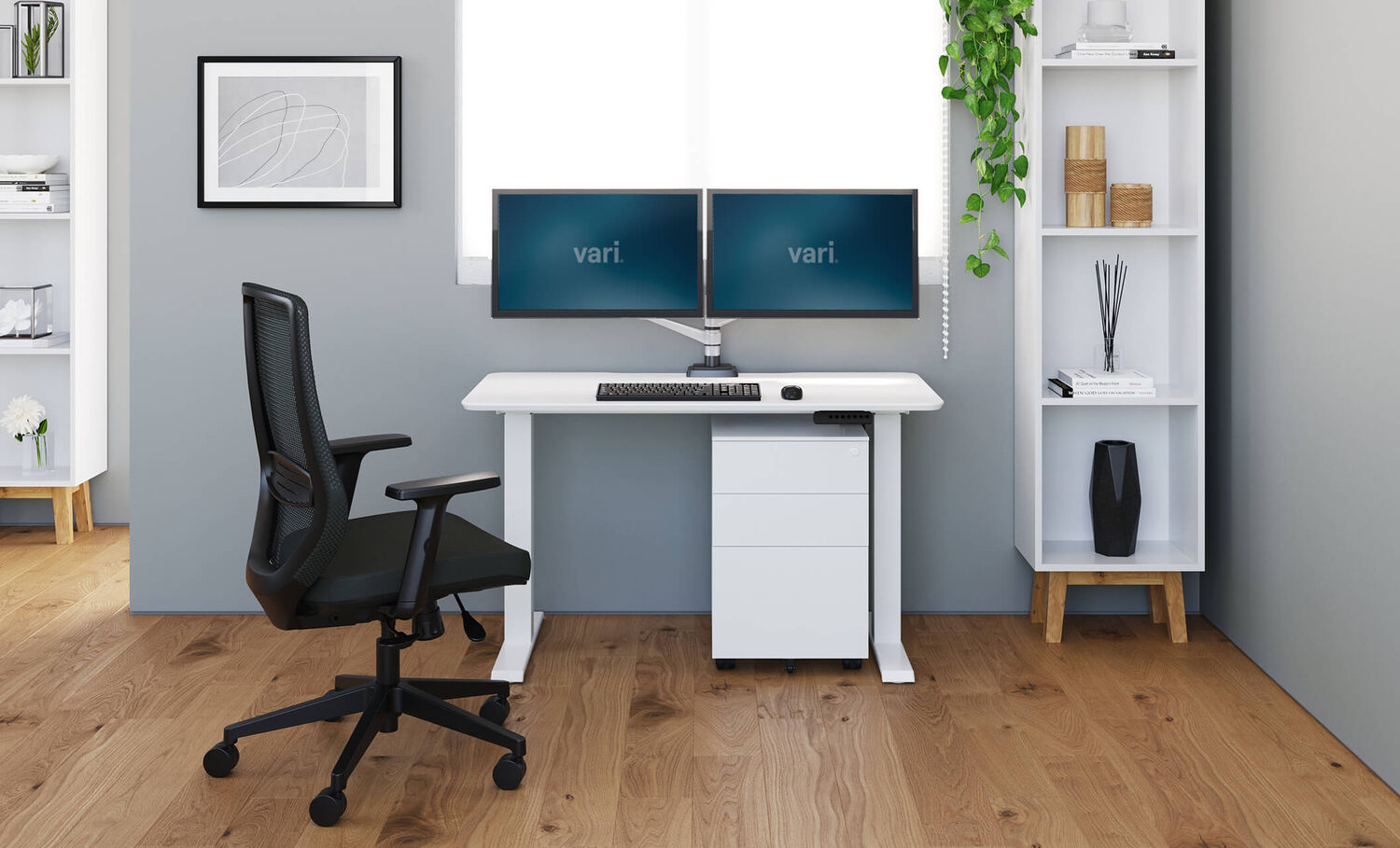 Essential Electric Standing Desk used to create a budget friendly home office