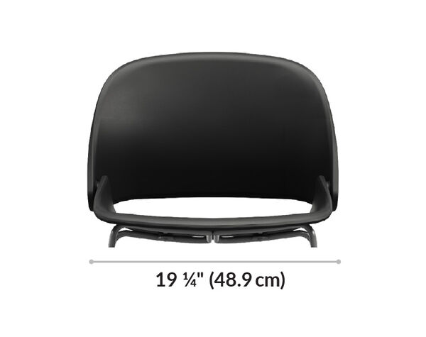 wave chair is 19 and a quarter inches wide