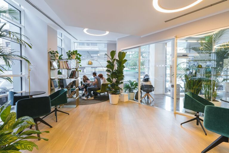 Open office setting.