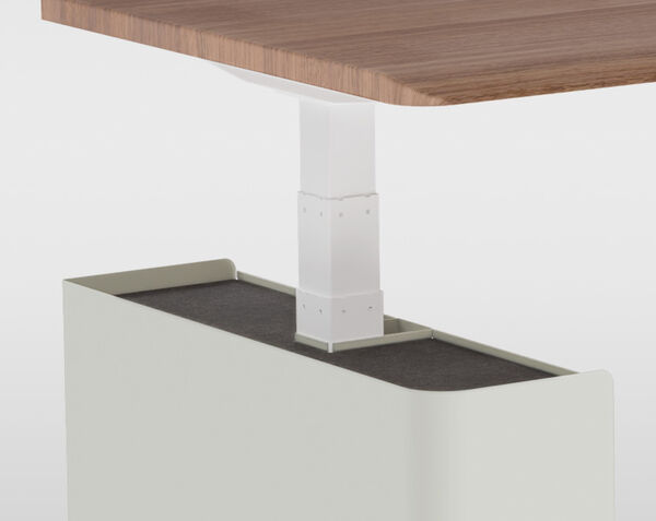closeup of desk cubbies on a white desk