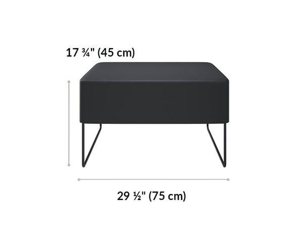 sectional ottoman is 17 and three fourth inches tall
