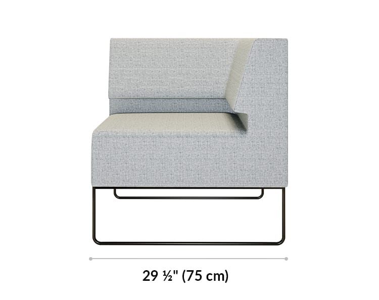 corner seat is 29 and a half inches deep