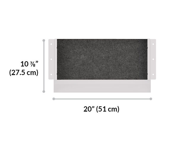 vari desk drawer storage space is 20 and a quarter inches wide and 11 and a quarter deep 