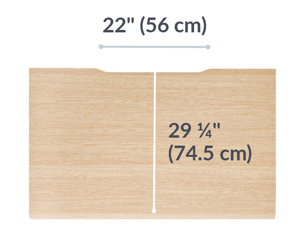 The surface of the Electric Standing Desk with ComfortEdge™  48x30 Light Wood top is 29.25 inches deep