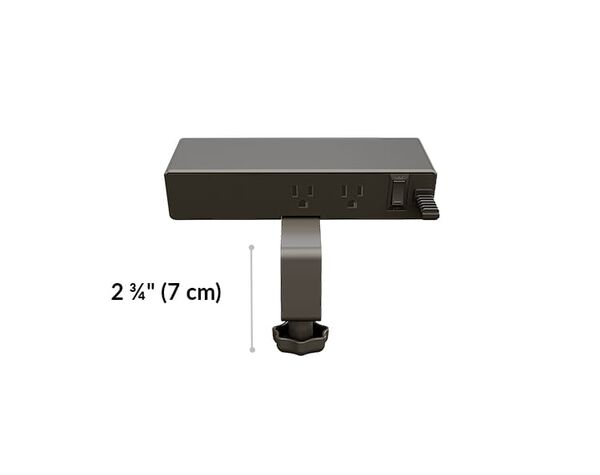 total height of clamp base is 2 and 3 quarter inches tall.