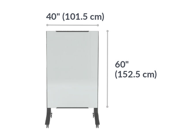 mobile media station markder board measures 40 inches wide and 60 inches tall