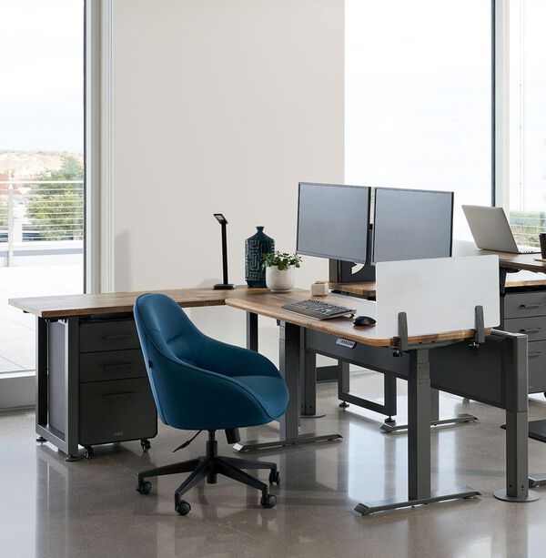 individual work setup in an office setting