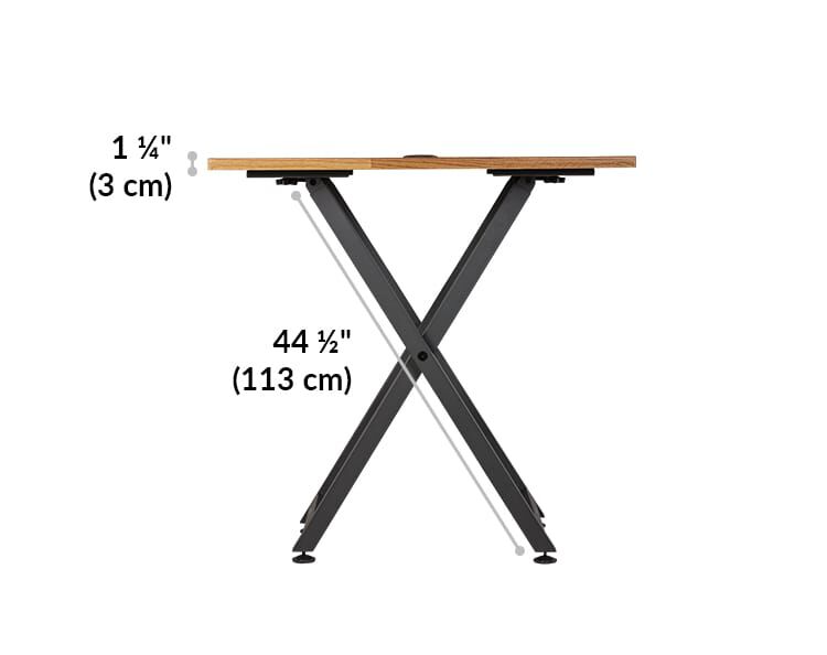standing meeting table tabletop is 1.25 inches thick