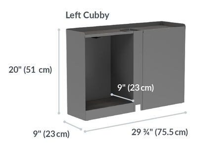vari desk hook is four and three quarter inches tall from base to top of hook