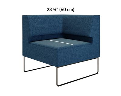 corner seat depth is 23 and a half inches