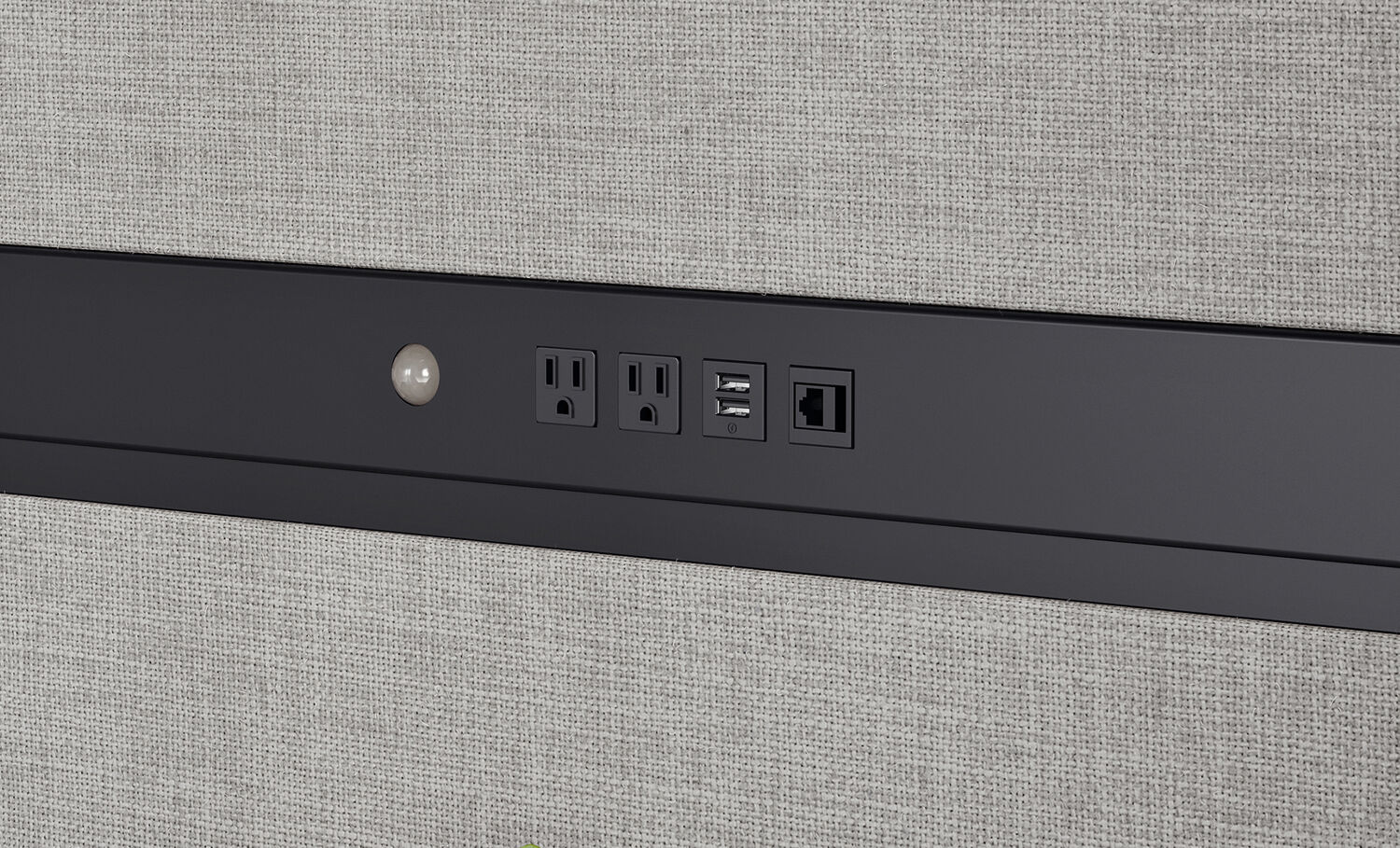 zoomed in view of the power outlets