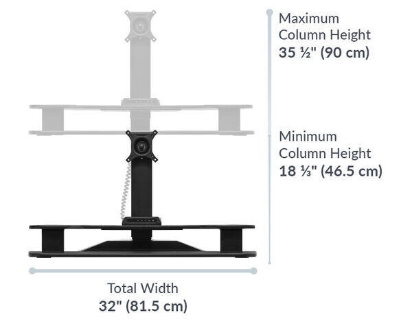 The total width of the premier electric single monitor converter is 32 inches wide