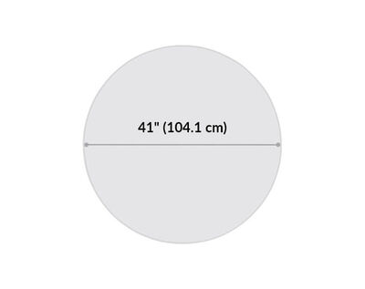The Standing Round Table has a diameter of 41 inches.