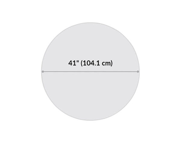 The Standing Round Table has a diameter of 41 inches.