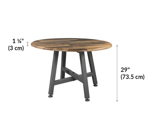 round table is 29 inches tall
