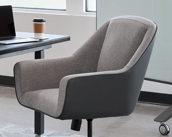 upholstered conference chair in office setting