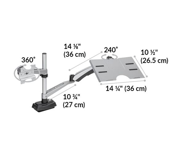 monitor and laptop stand holds laptops that are 14.25 inches wide and 10.5 inches deep