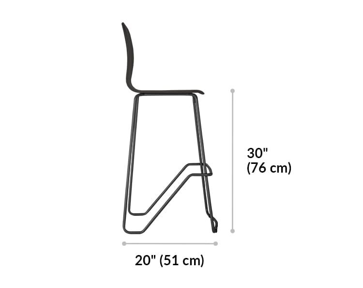 wood conference chair base is 20 inches deep and the seat is 30 inches high