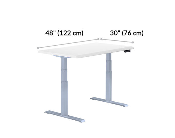 Electric Standing Desk with ComfortEdge 48x30 White is 48 inches wide and 30 inches deep