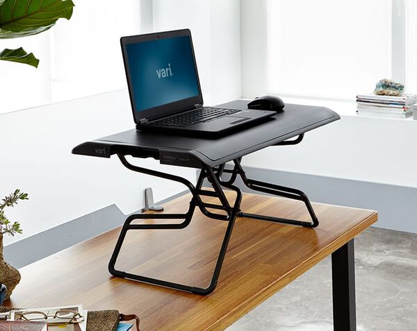 varidesk laptop 30 in standing position on desk