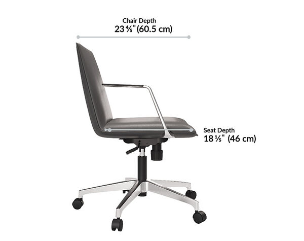 Measurements for the Summit Office Chair, detailing its chair depth and seat depth