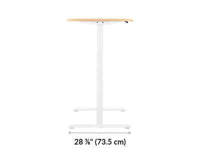 The base of the Electric Standing Desk with ComfortEdge™ 60x30 Light Wood is 28.88 inches deep