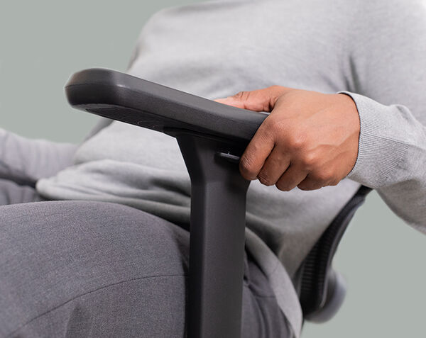 Vari comfortflex office chair arm rest adjusts in a variety of positions