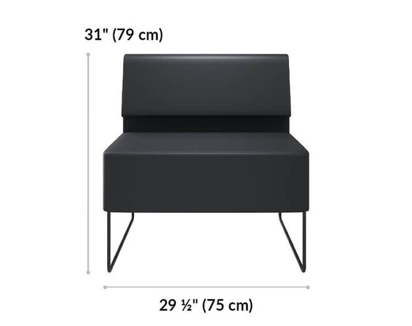 armless seat is 29 and a half inches long 