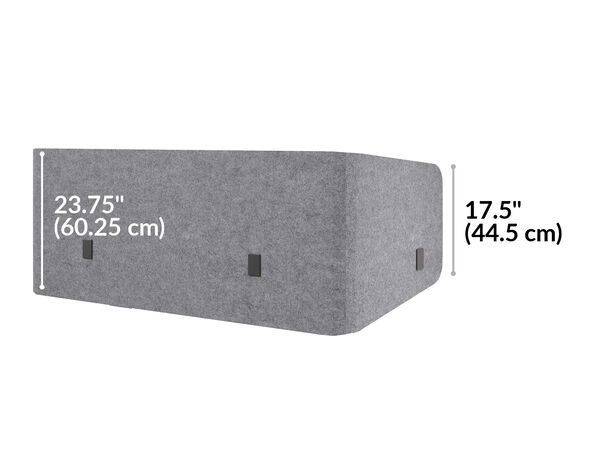 felt privacy desk surround is 23 and 3/4 inches tall 