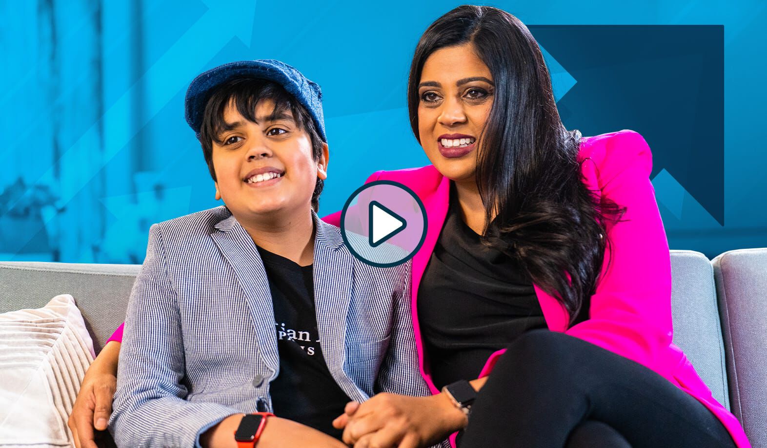 ceo yasmeen tadia sits with her child