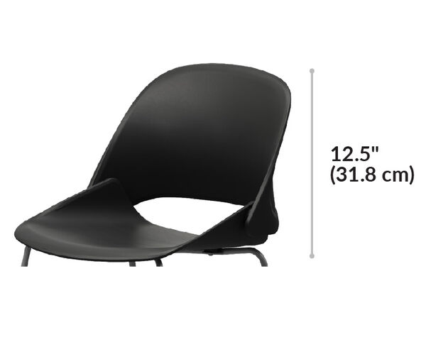 wave chair back height is 12 and half inches tall