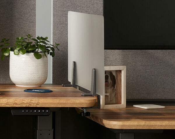 one panel separates two desks