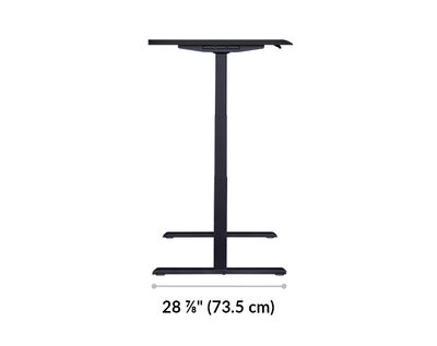 The base of the Electric Standing Desk with ComfortEdge™ 60x30 black top with black legs is 28.88 inches deep
