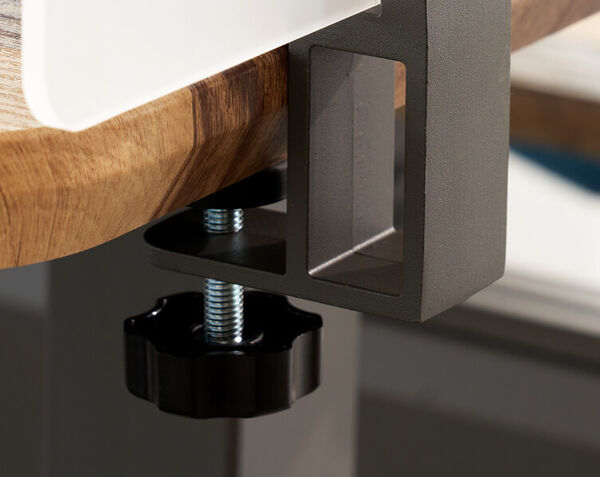 professional installs panel by sliding the panel down into the holding brackets.
