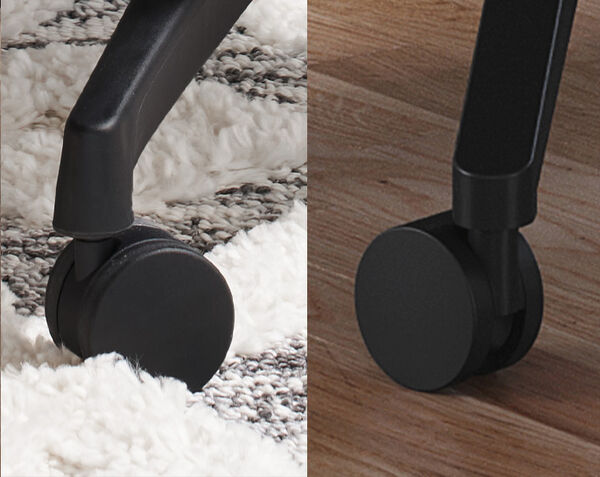 closeup of vari essential task chair casters