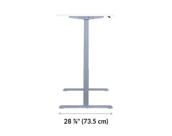 The base of the Electric Standing Desk 72x30 White is 28.88 inches deep