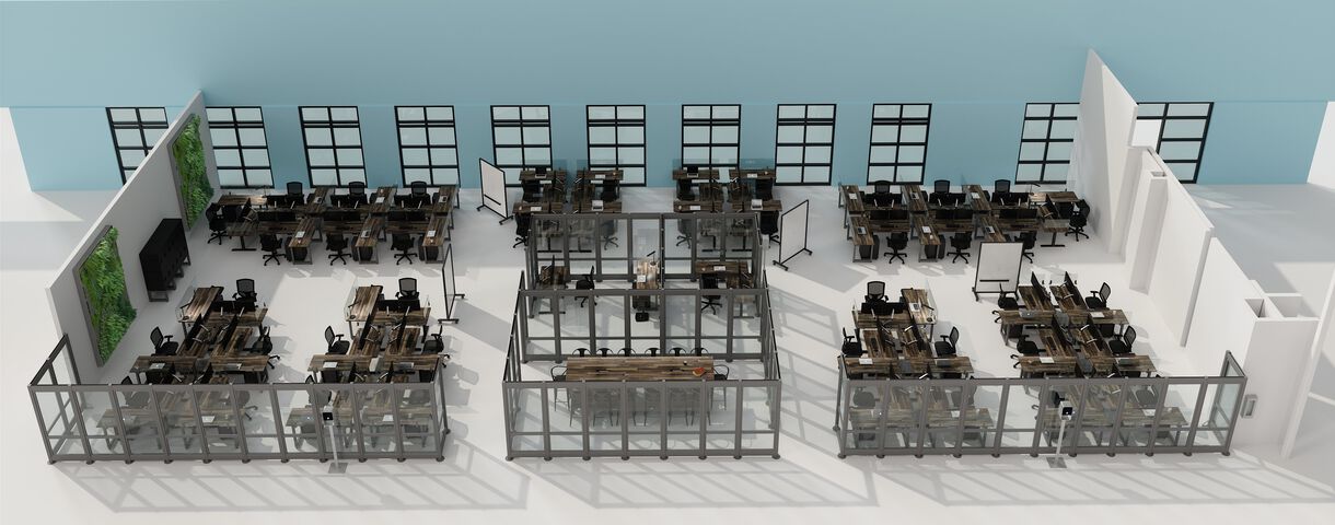 low density socially distant company layout