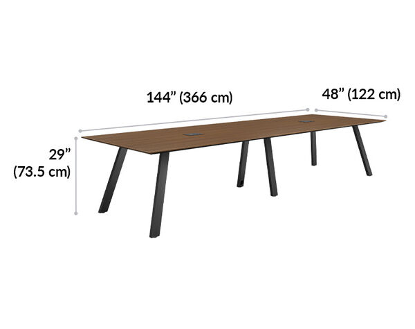 vari conference table is 29 inches wide and 144 inches long