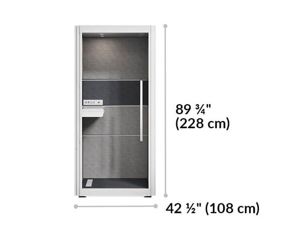 one person privacy booth is eight nine and three quarter inches tall