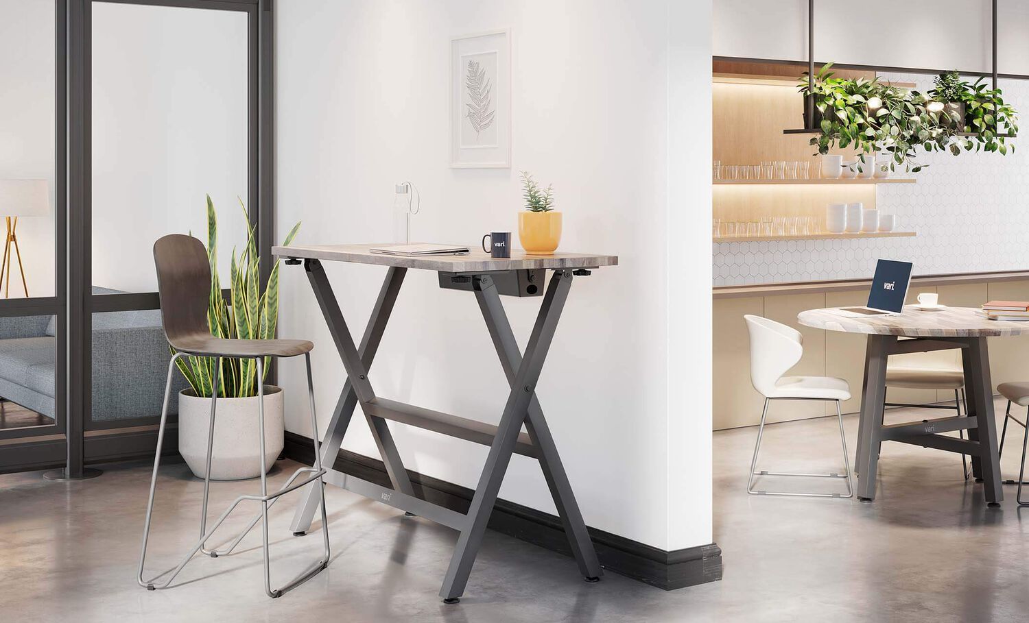 standing work table in office setting