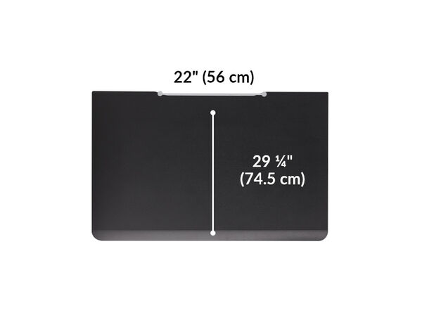 The surface of the Electric Standing Desk with ComfortEdge™  48x30 black top and black legs is 29.25 inches deep