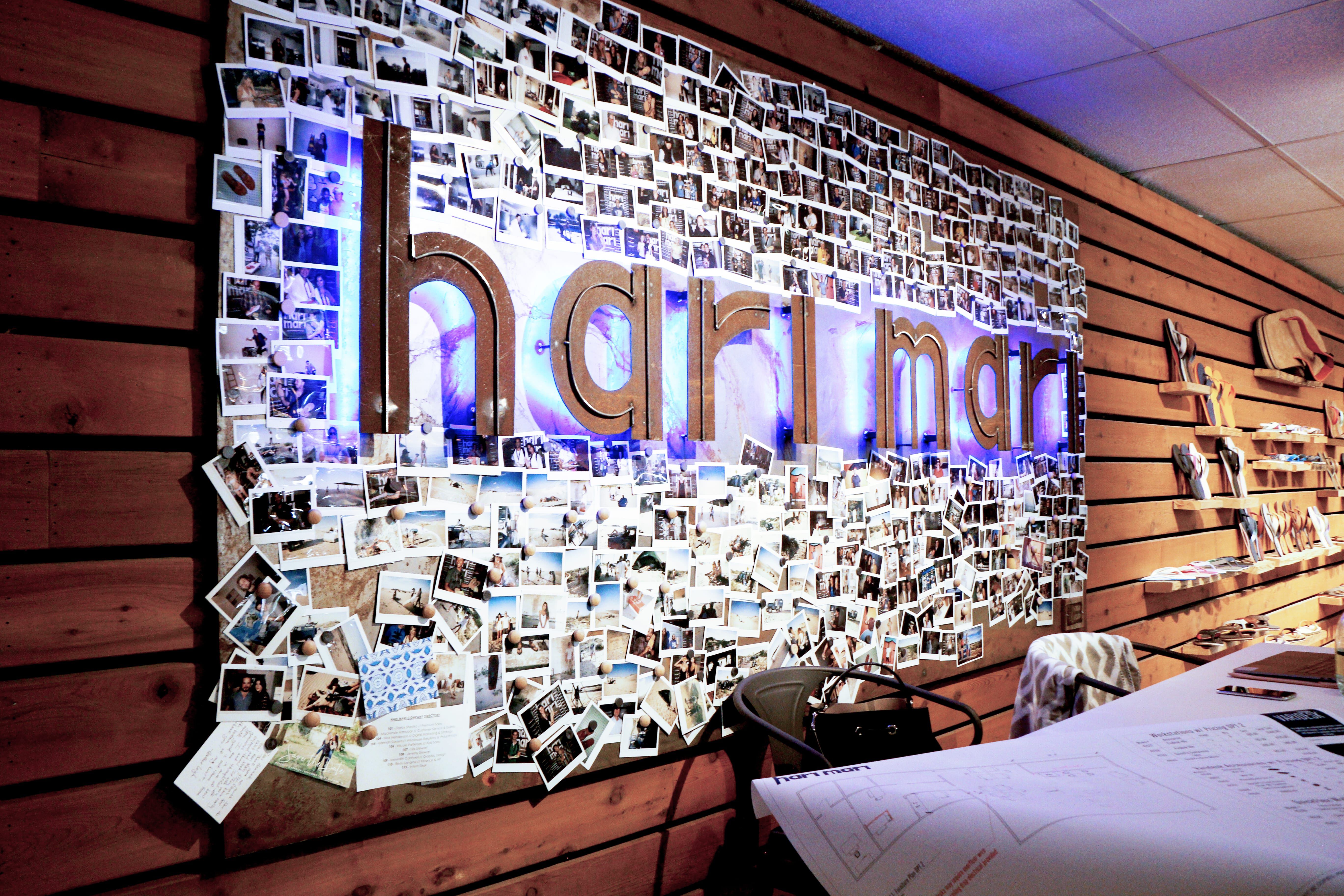 hari mari logo wall with vari product  image